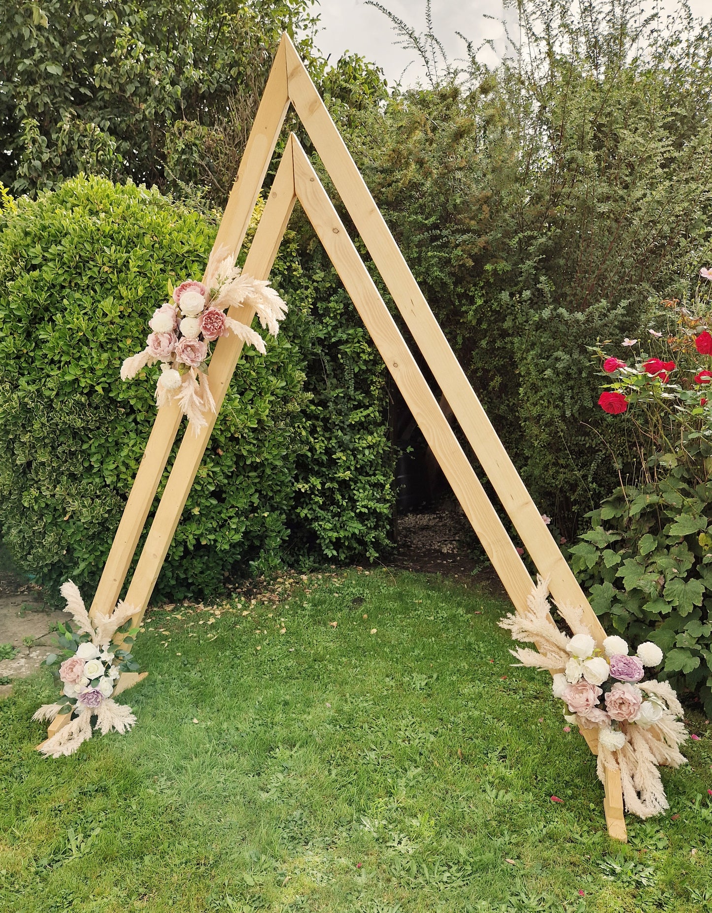 Double Triangle Wooden Arch for Party & Event Hire