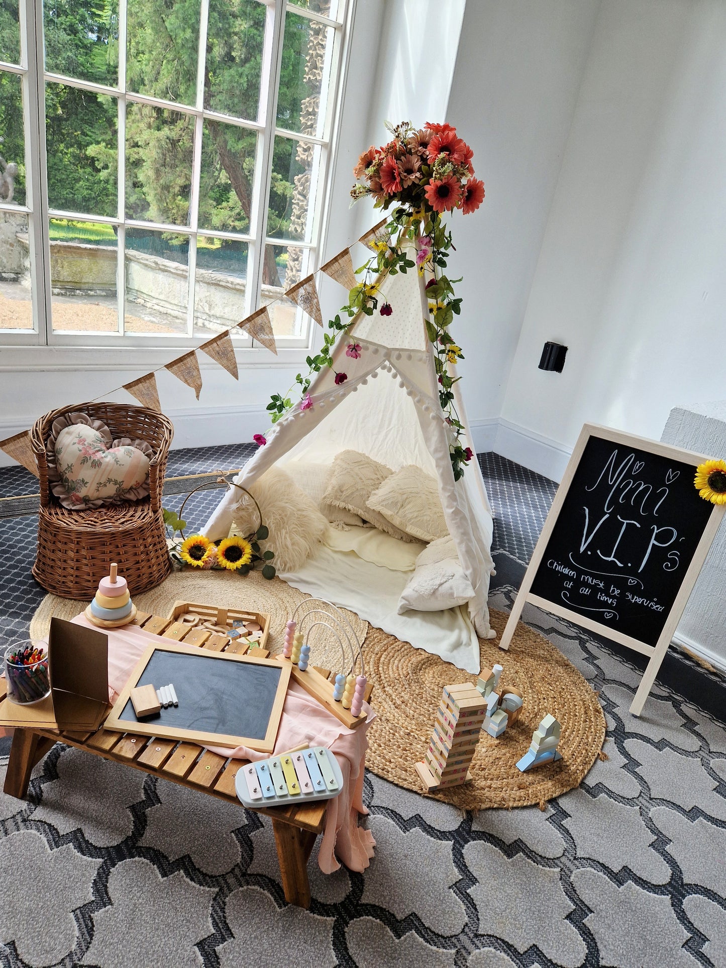 Children's Tepee Entertainment Corner for Party or Event Hire