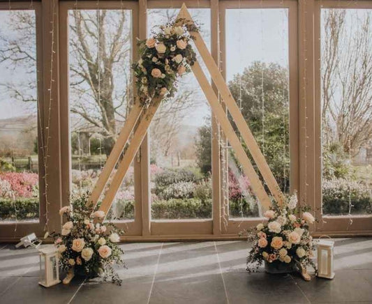Double Triangle Wooden Arch for Party & Event Hire