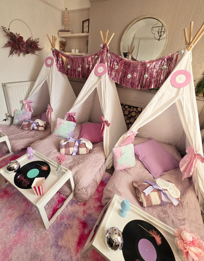 Swiftie theme Indoor Tepee sleepover party package