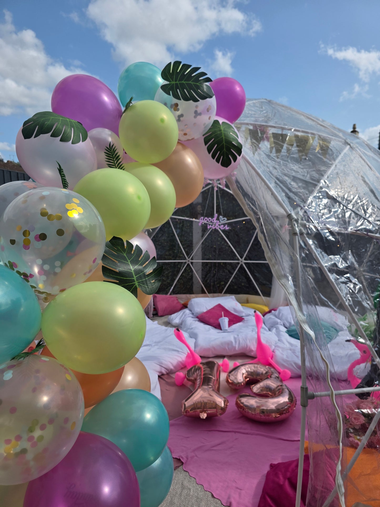 Good vibes Love Island Luxury Igloo Geo-Dome Hire South Wales - Sleepover party