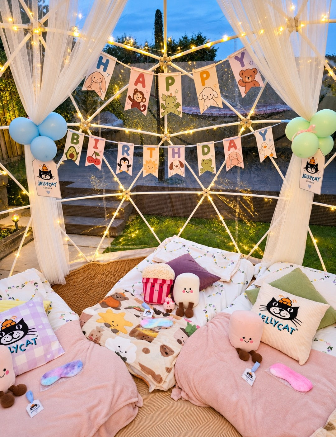JellyCat Luxury Igloo Geo-Dome Hire South Wales - Sleepover party