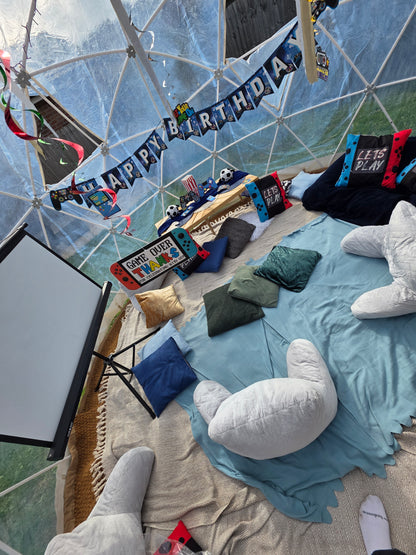 Gamer theme Luxury Igloo Geo-Dome Hire South Wales - Sleepover party