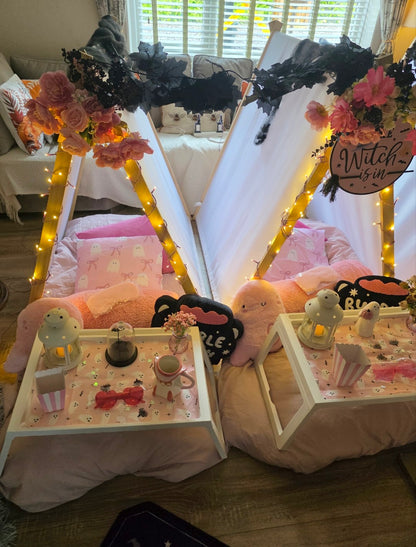 Too cute to spook Indoor Tepee sleepover party package