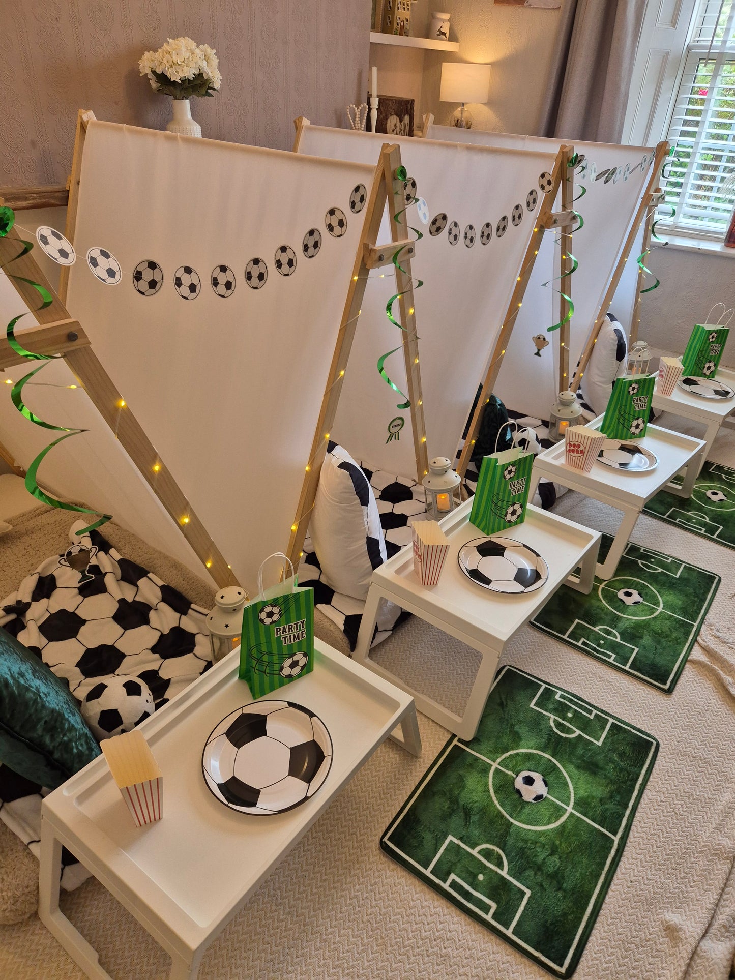 Football mad indoor Tepee sleepover party package