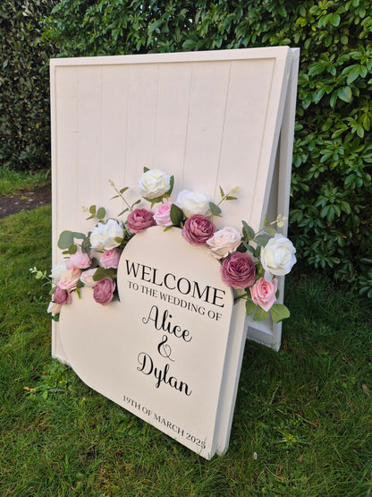 Heart Flower Box Freestanding Easel Sign - White