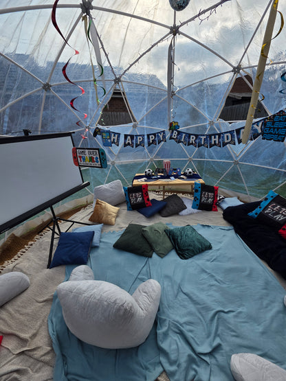 Gamer theme Luxury Igloo Geo-Dome Hire South Wales - Sleepover party