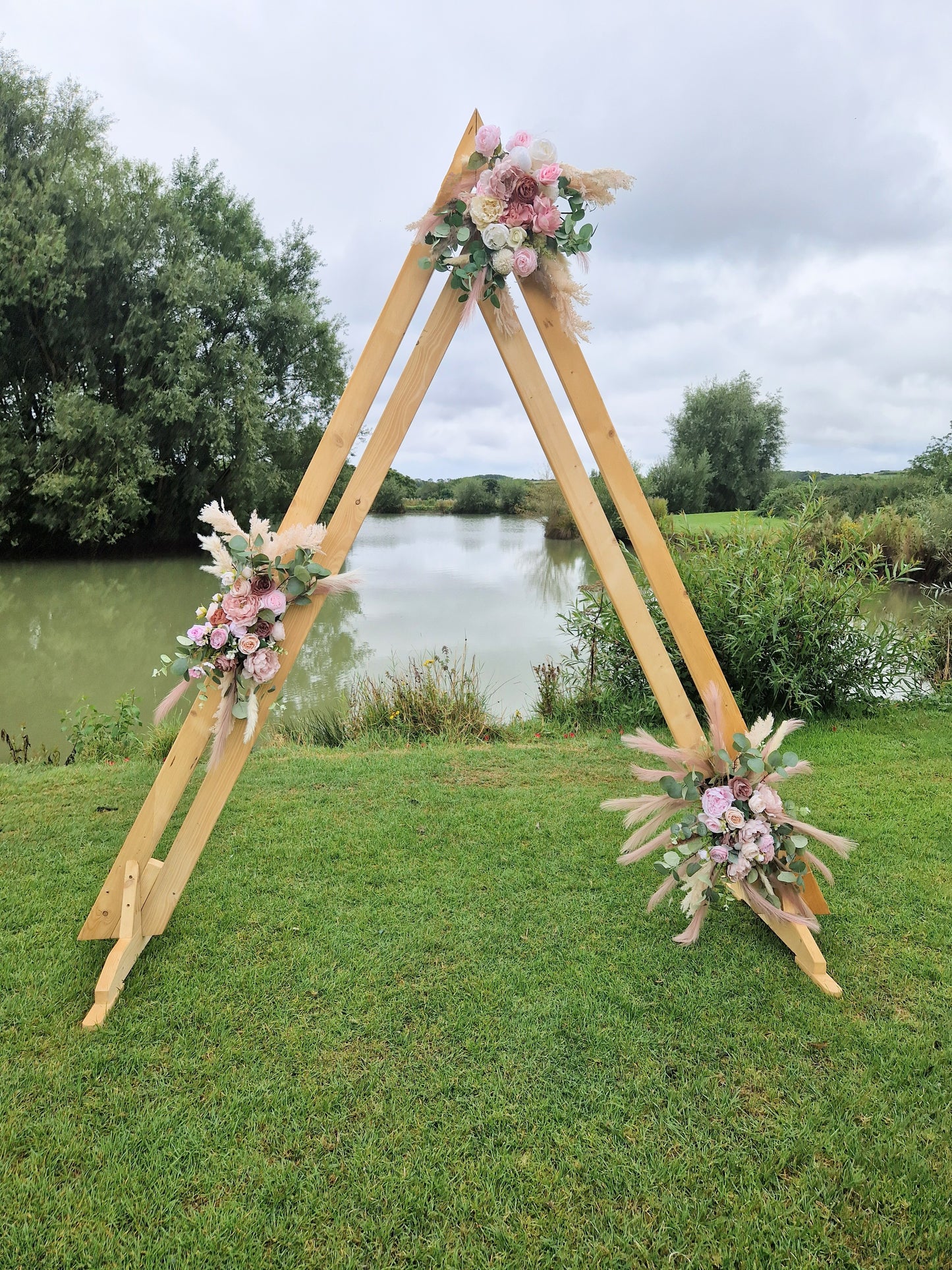 Double Triangle Wooden Arch for Party & Event Hire