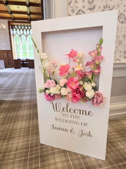 Post Box Wooden Welcome Sign Freestanding Easel Sign - White