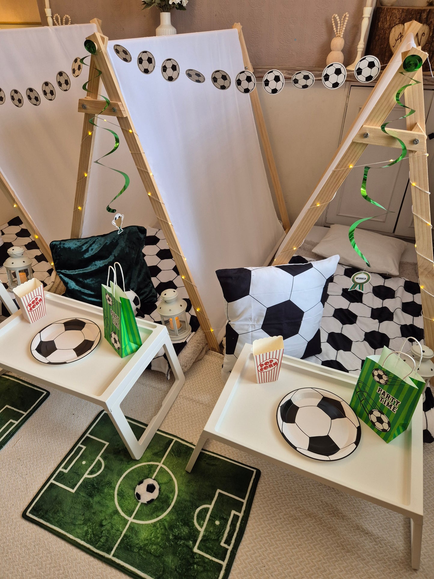 Football mad indoor Tepee sleepover party package