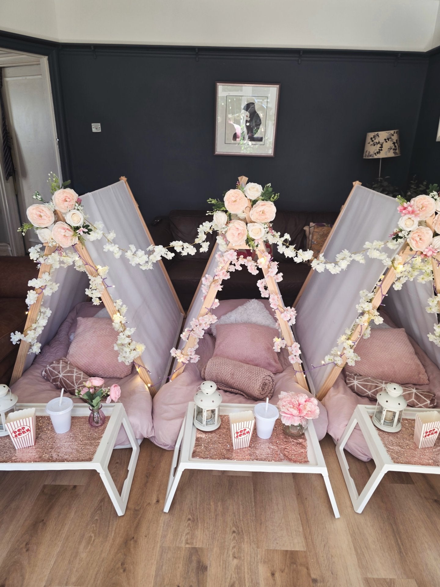 Boho flower theme Indoor Tepee sleepover party package