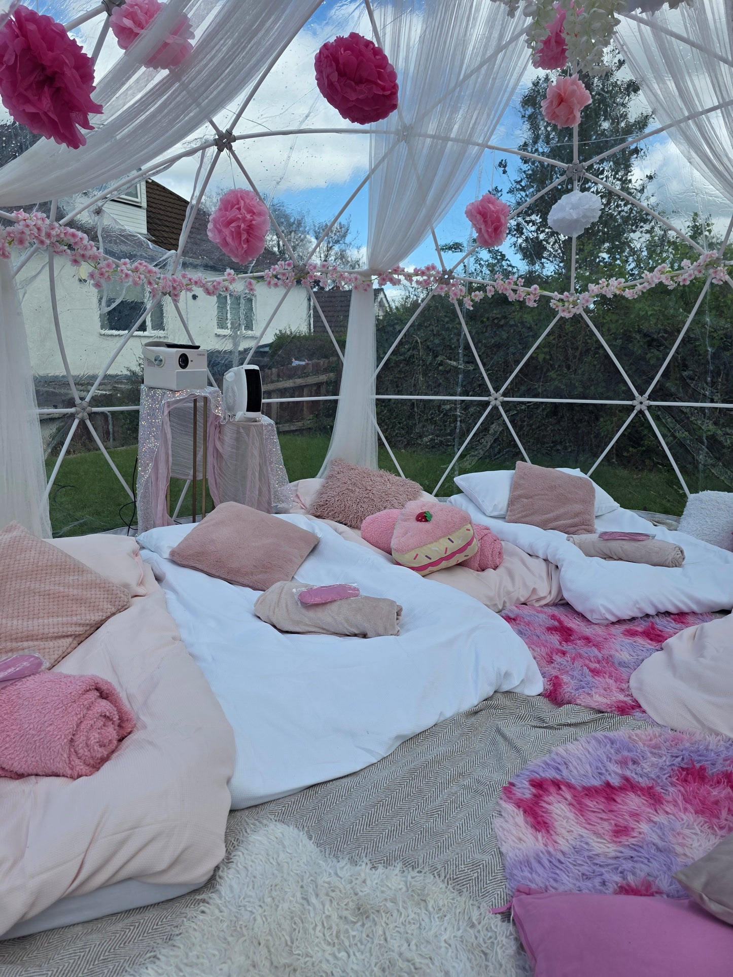 Pink Dream Luxury Igloo Geo-Dome Hire South Wales - Sleepover party