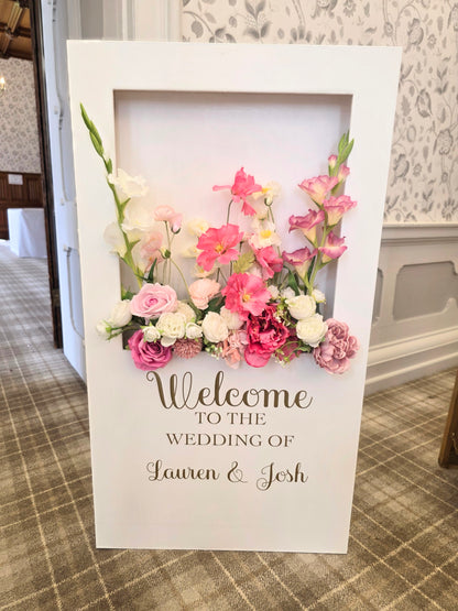 Post Box Wooden Welcome Sign Freestanding Easel Sign - White