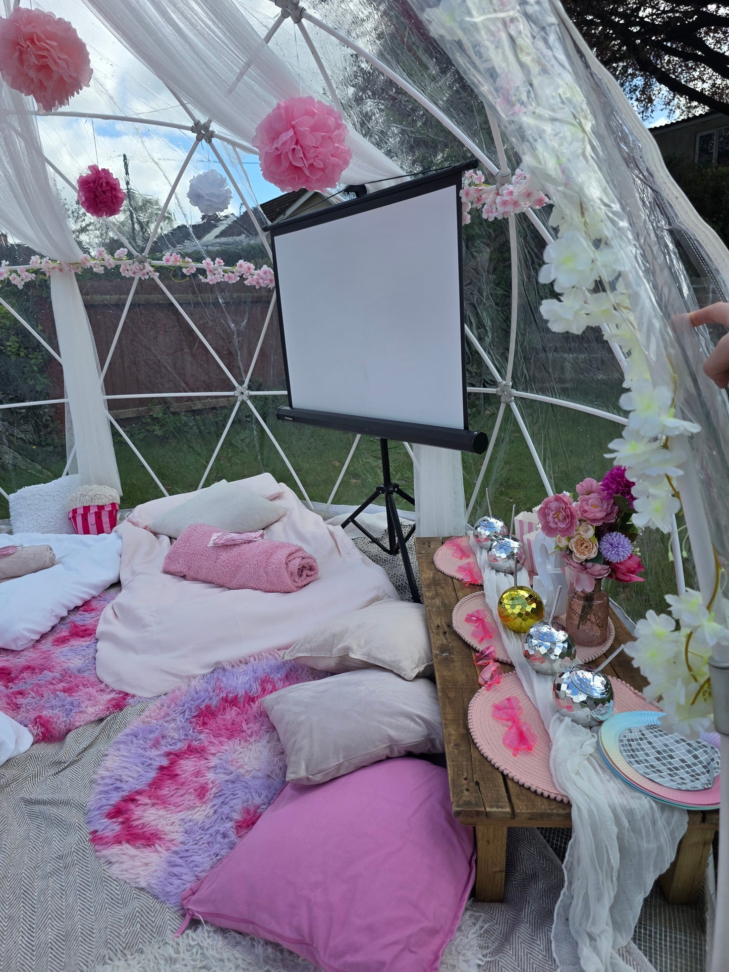 Pink Dream Luxury Igloo Geo-Dome Hire South Wales - Sleepover party
