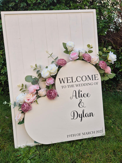 Heart Flower Box Freestanding Easel Sign - White