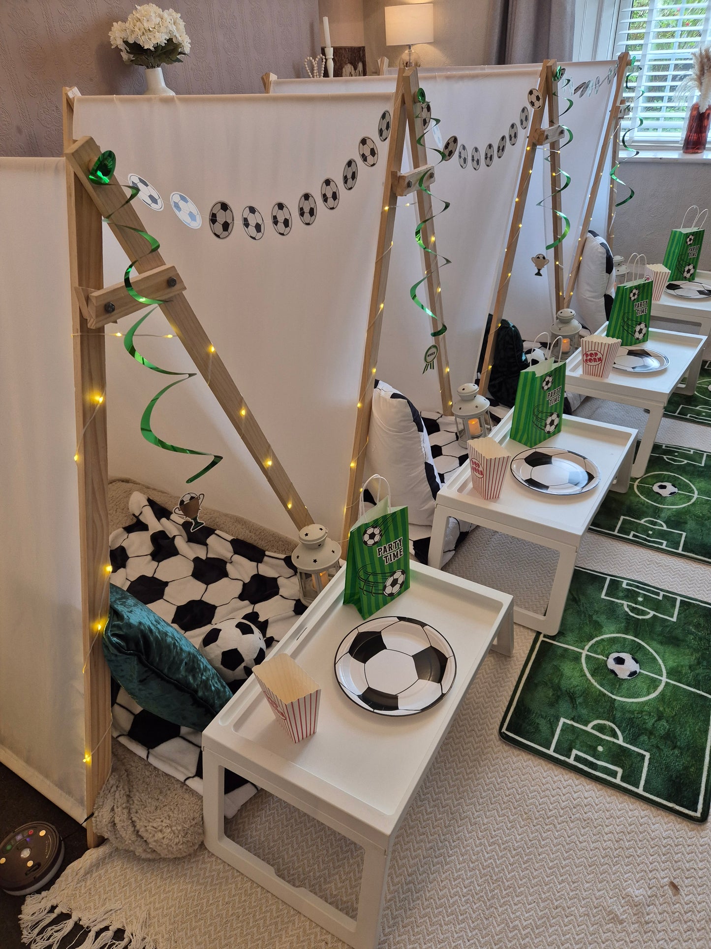 Football mad indoor Tepee sleepover party package