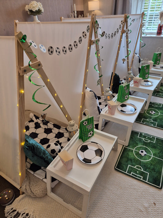 Football mad indoor Tepee sleepover party package