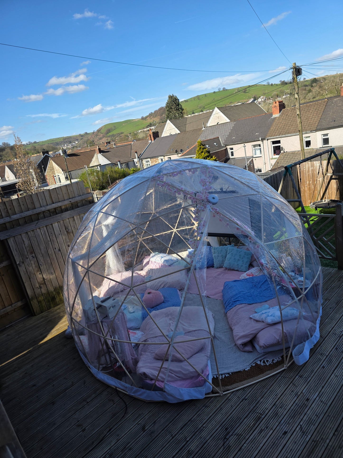 Pink & Blue Bowtique Luxury Igloo Geo-Dome Hire South Wales - Sleepover party