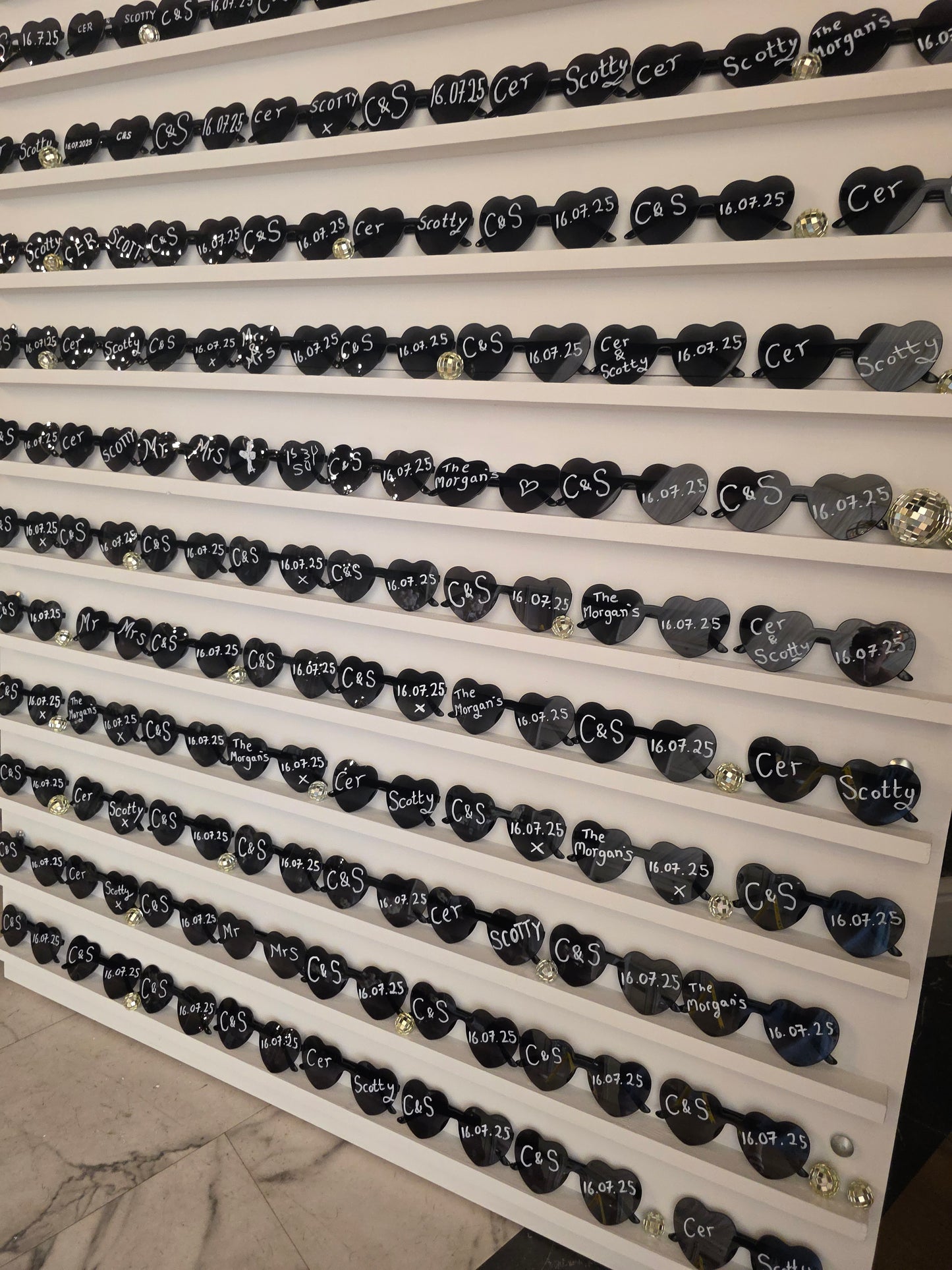 Sunglasses Wall - Wedding, Party Event Hire