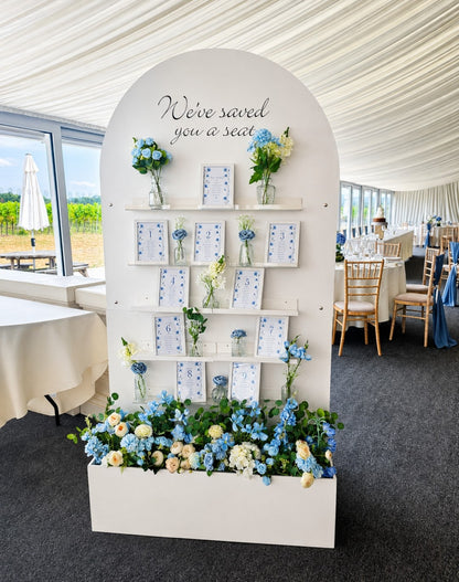 Seating Plan, Shot wall, Favour flower box wall