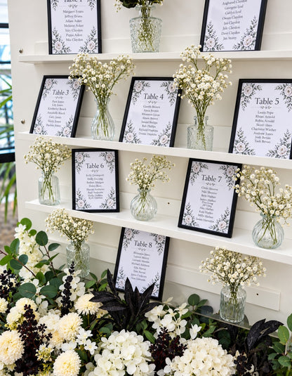 Seating Plan, Shot wall, Favour flower box wall