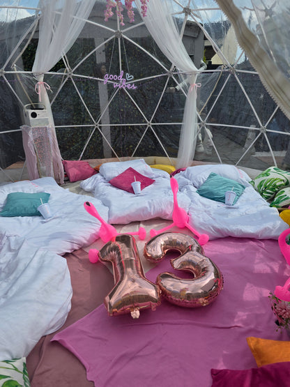 Good vibes Love Island Luxury Igloo Geo-Dome Hire South Wales - Sleepover party