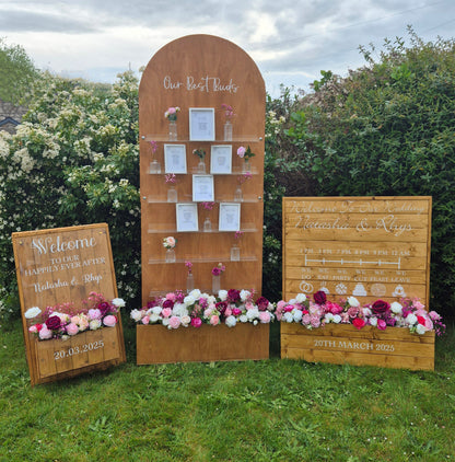 Signage Collection Package: Event, Wedding, Party Hire seating plan, welcome sign and order of the day sign