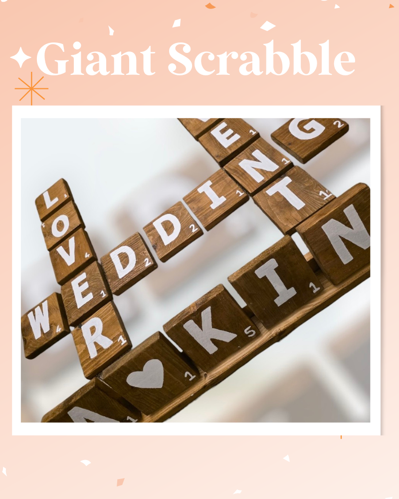 Giant scrabble Game For Event, Wedding & Party Hire