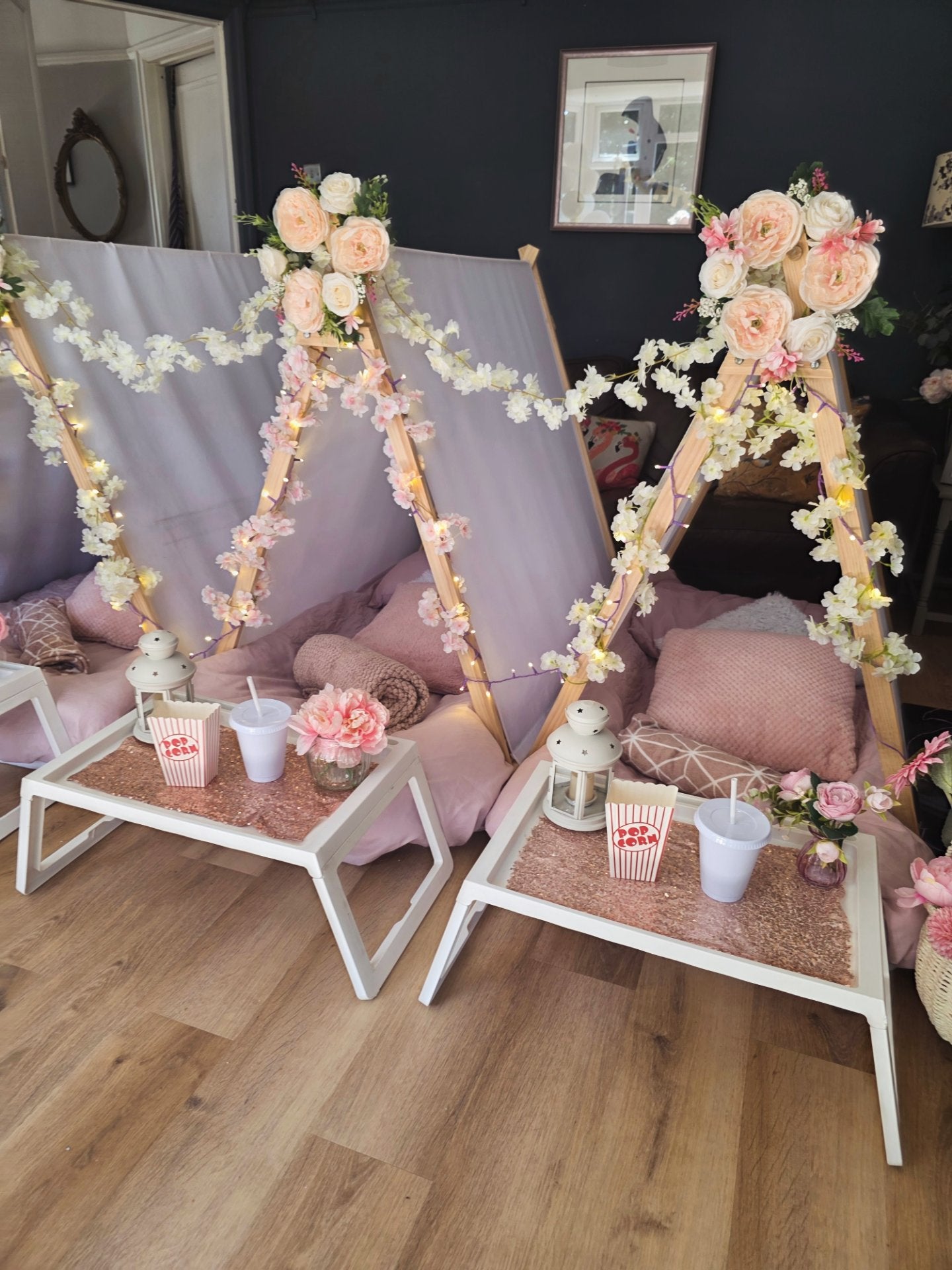 Boho flower theme Indoor Tepee sleepover party package