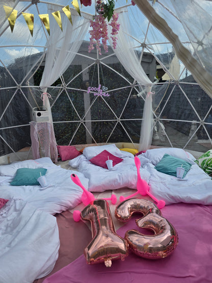 Good vibes Love Island Luxury Igloo Geo-Dome Hire South Wales - Sleepover party