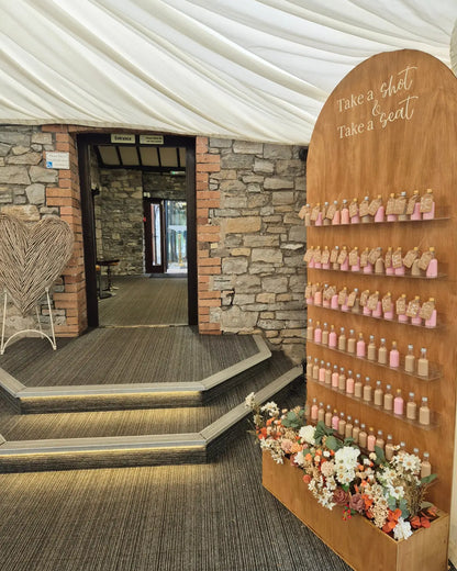 Seating Plan, Shot wall, Favour flower box wall