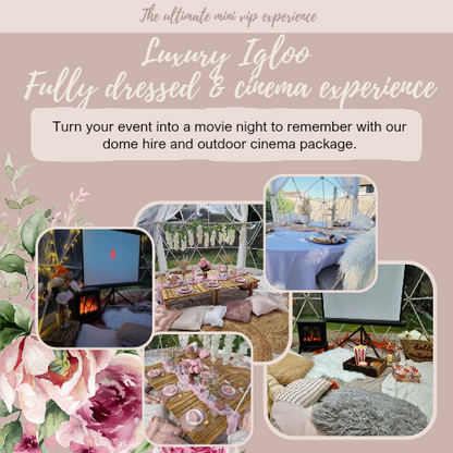 Luxury Igloo Geo-Dome Hire South Wales - Outdoor Cinema Experience Fully Dressed to your theme