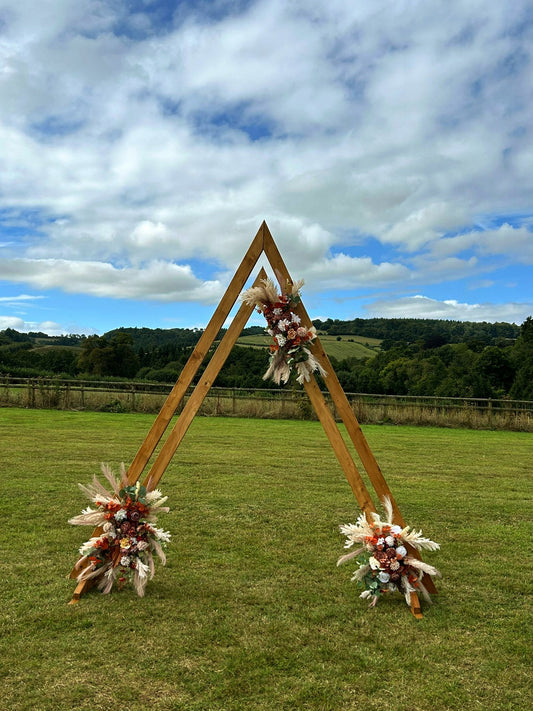 Double Triangle Wooden Arch for Party & Event Hire