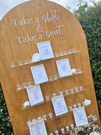Seating Plan, Shot wall, Favour flower box wall