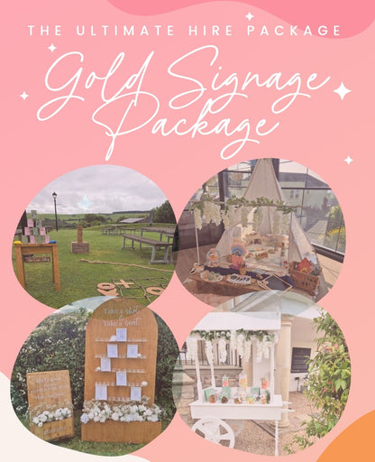 Gold Signage Entertainment Package for Wedding, Events & Party Hire