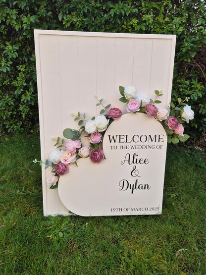 Heart Flower Box Freestanding Easel Sign - White