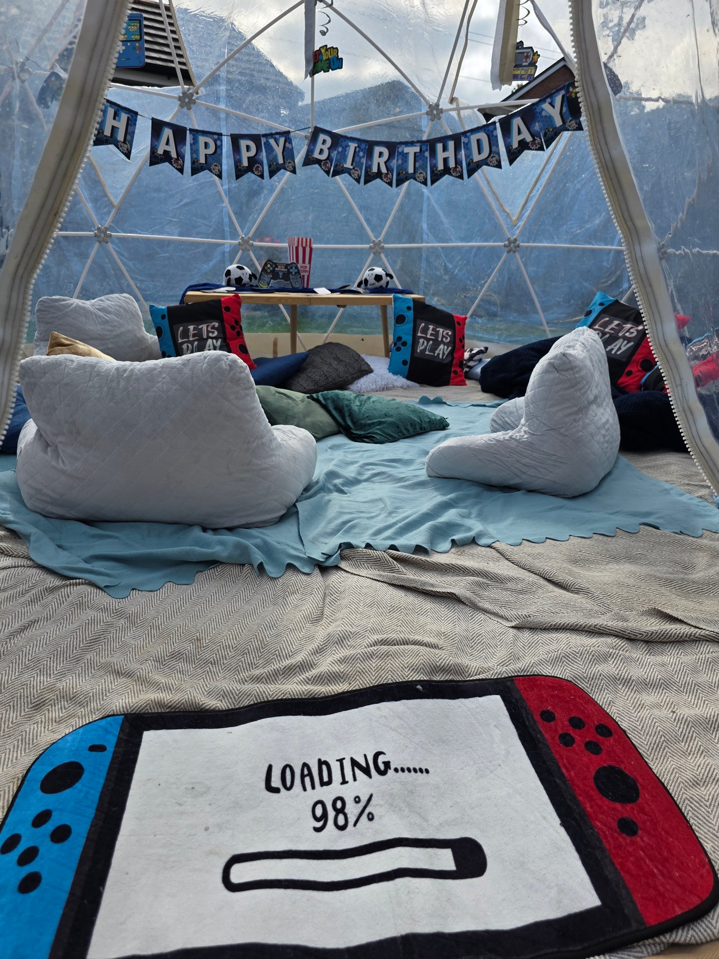 Gamer theme Luxury Igloo Geo-Dome Hire South Wales - Sleepover party