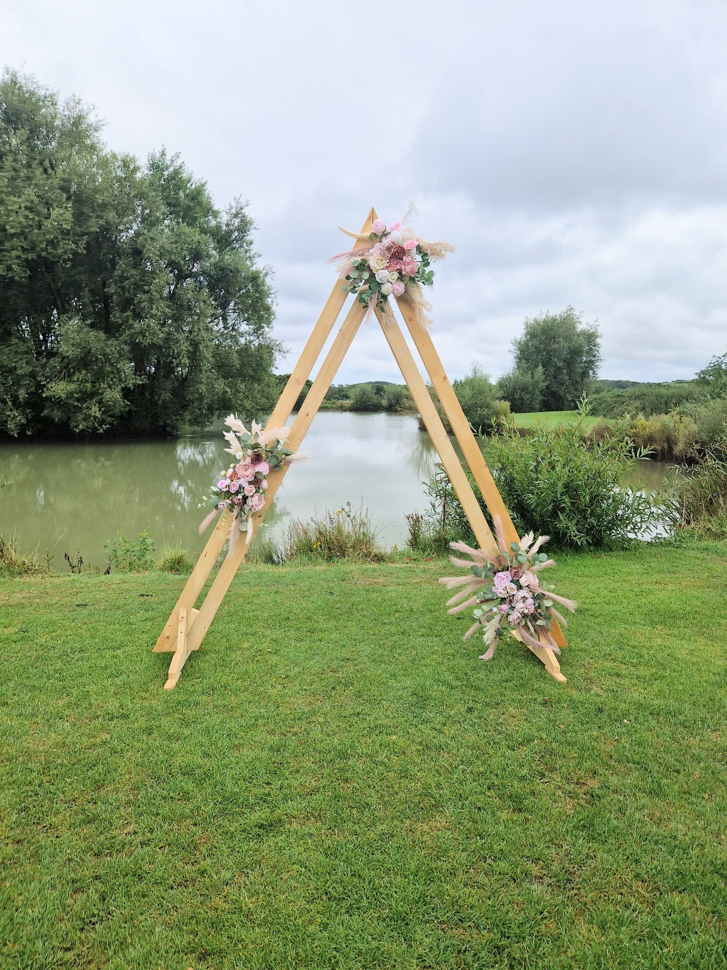 Double Triangle Wooden Arch for Party & Event Hire